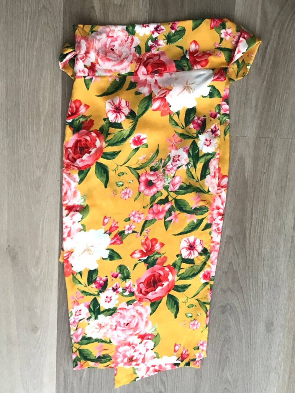 Never Fully Dressed Yellow Floral Wrap Skirt w/ Sash | Sz S | NFD